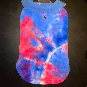 Fleece tie dye dog jacket/vest XL